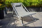 2 Ligstoelen/Strandstoelen/Deckchairs (metalen uitvoering), Ophalen, Zo goed als nieuw, Metaal, Verstelbaar
