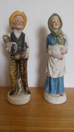 2 beeldjes van een oude man en oude vrouw, Verzamelen, Ophalen of Verzenden, Gebruikt, Mens