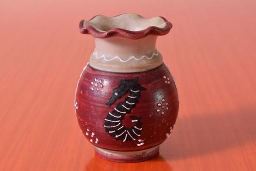 Retro vintage Volpi Deruta Italy vaasje - Zeepaardjes, Antiek en Kunst, Antiek | Vazen, Ophalen of Verzenden