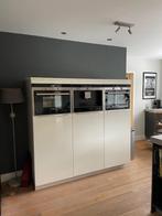 keukenblok met inbouwapparatuur, Ophalen, Gebruikt, Wit, Enkelwandige keuken
