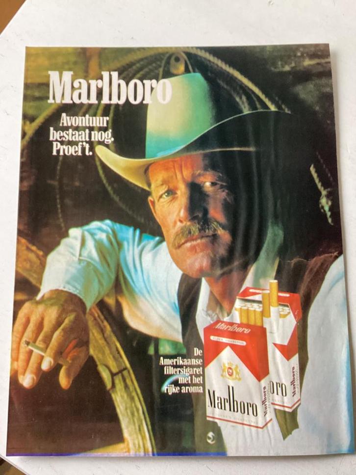 Vintage advertentie Marlboro Man, Verzamelen, Merken en Reclamevoorwerpen, Zo goed als nieuw, Overige typen, Verzenden