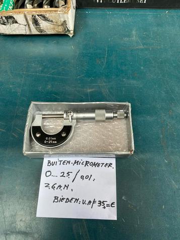 Buiten Micrometer 0-25mm - Zo Goed Als Nieuw beschikbaar voor biedingen