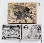 Keuze uit 3 grote houten stempels Land Kaarten oa StempelBar, Ophalen of Verzenden, Zo goed als nieuw, Houten stempel