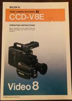 Instructieboekje Sony Video camera recorder CCD-V8E, Overige typen, Overige soorten, Zo goed als nieuw, Sony