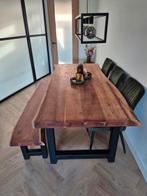 Boomstam tafel van acaciahout, Ophalen, 100 tot 150 cm, 200 cm of meer, Zo goed als nieuw