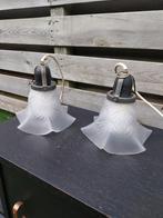2 antieke hanglampjes/rokkapjes, Tuin en Terras, Buitenverlichting, Minder dan 50 watt, Ophalen of Verzenden, Hanglamp, Netvoeding