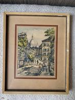 Kleine gesigneerde aquarel Montmartre Sacré-Coeur, Ophalen of Verzenden