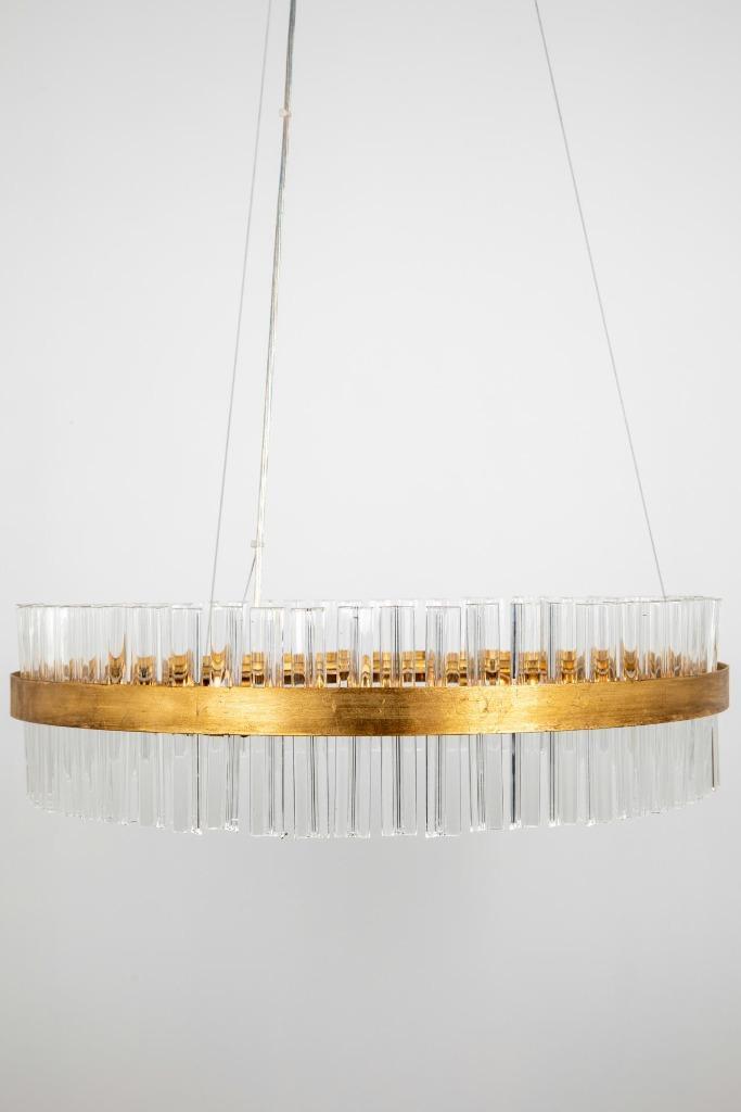 Luxe Design Hanglamp| Goud & Glas | Moderne Kroonluchter, Huis en Inrichting, Lampen | Hanglampen, Nieuw, 75 cm of meer, Glas