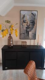 Stijlvol zwart dressoir met lades en deuren, Gebruikt, 150 tot 200 cm, Ophalen of Verzenden, Modern