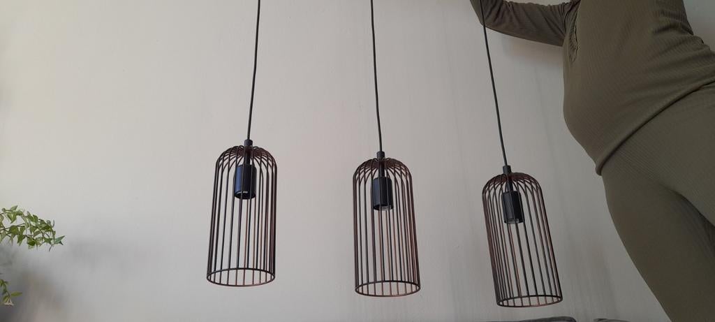 EGLO hanglamp met 3 kooien, Ophalen, Zo goed als nieuw, Metaal, 50 tot 75 cm
