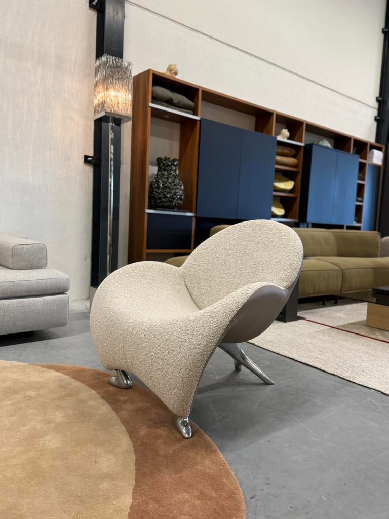 Nieuw Leolux Papageno Fauteuil stof leer Design stoel, Leolux, Nieuw, 75 tot 100 cm, Ophalen of Verzenden