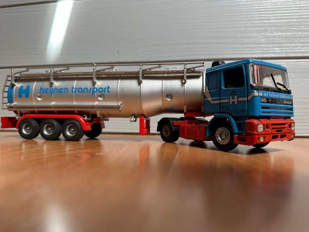 Tekno DAF 95 ATI Tankauto Ad Heijnen Transport 1:50, Ophalen of Verzenden, Gebruikt, Bus of Vrachtwagen, Tekno