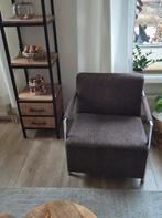 Mooie retro stoel   bruine /chromen poten, Huis en Inrichting, Fauteuils, Ophalen, Minder dan 75 cm, Zo goed als nieuw, Stof