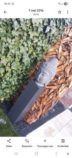 Boeddha beeld op sokkel met teakhouten paneel, Ophalen, Gebruikt