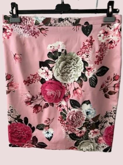 NIEUW KYRA rok model Lobke Pink Flower maat 44, Kleding | Dames, Rokken, Verzenden, Maat 42/44 (L), Nieuw, Onder de knie