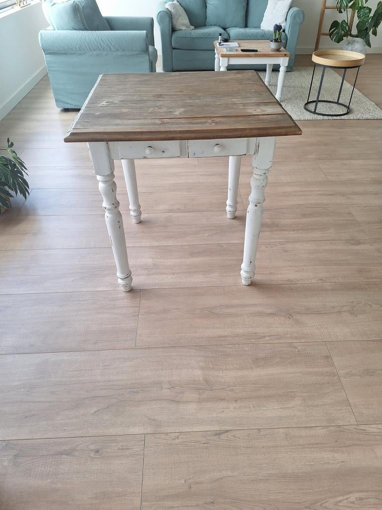 Grenen tafeltje 75 x 75 x 76, Huis en Inrichting, Tafels | Salontafels, Ophalen, Gebruikt, 50 tot 100 cm, 50 tot 100 cm