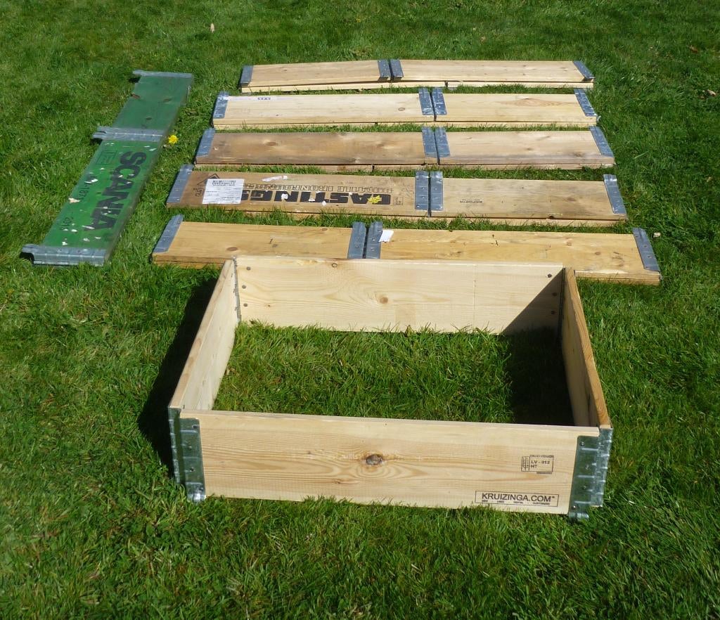 5 Palletranden 60x80x20cm, Doe-het-zelf en Verbouw, Kratten en Dozen, Ophalen, Gebruikt, Opvouwbaar, 60 cm of meer