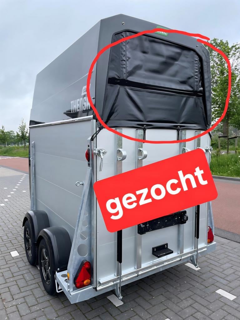 GEZOCHT oprolzeil paardentrailer zeil voor trailer, Ophalen of Verzenden, Overige soorten