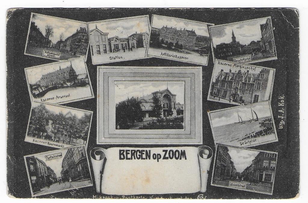 Bergen op Zoom Ansichtkaart uit 1905 ( B6678 ), Ophalen of Verzenden, Voor 1920, Gelopen, Overige thema's