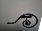 Gordijnhouder - Zwart metaal met krul design, Minder dan 50 cm, Gebruikt, Zwart, Ophalen of Verzenden
