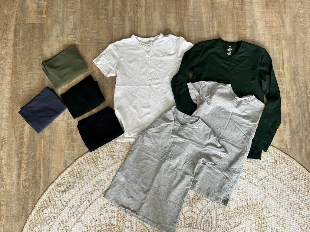 8 basic shirts maat 158/164, Kinderen en Baby's, Kinderkleding | Maat 158, Ophalen of Verzenden, Gebruikt, Jongen, Shirt of Longsleeve