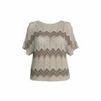 Gehaakte top met zigzagpatroon - One Size, Kleding | Dames, Tops, Davi-mode.nl, Beige, Maat 42/44 (L), Nieuw
