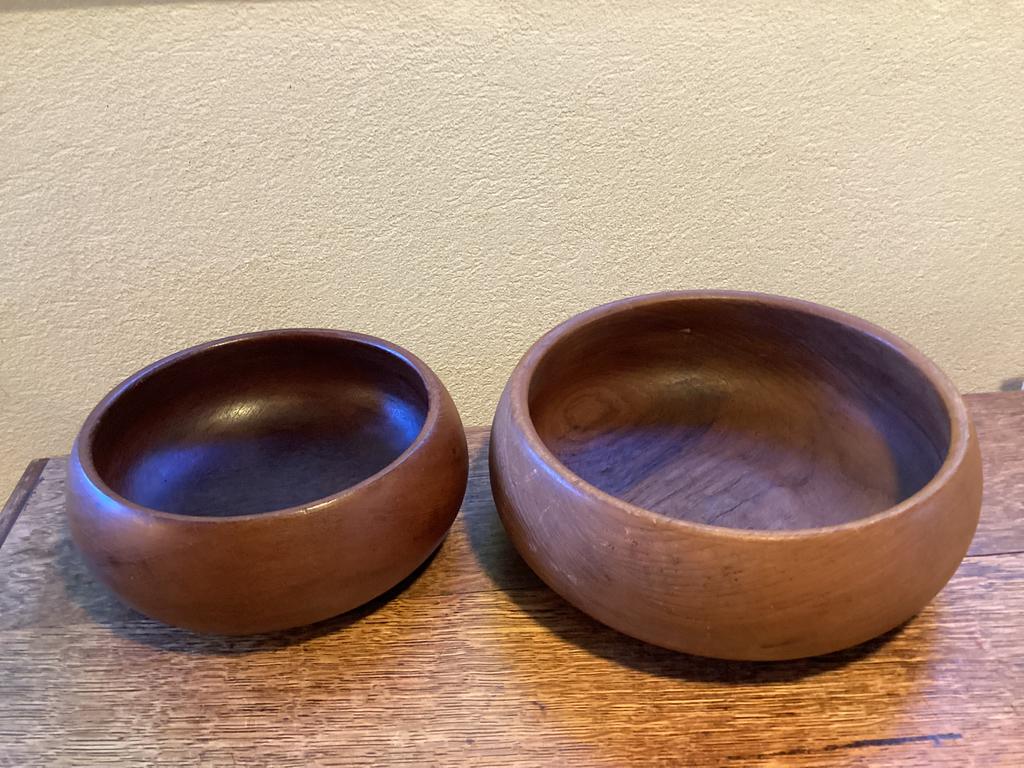 Retro.2 Slakommen.Handgemaakt uit een stuk hout.1960. Deens., Ophalen of Verzenden