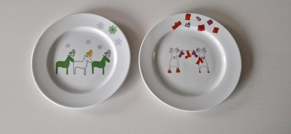 2 ontbijtbordjes van ASA, kerstthema, 21 cm doorsnede, Nieuw, Ophalen of Verzenden, Bord(en), Overige stijlen