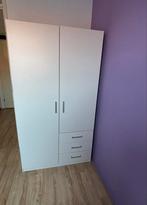 Kledingkast FANDRUP 97x176 wit - 2 deuren, 3 lades, Ophalen, Gebruikt, 50 tot 100 cm, Met lade(s)