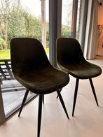 Twee donkergroene eetkamerstoelen, Huis en Inrichting, Stoelen, Ophalen, Gebruikt, Twee, Overige kleuren