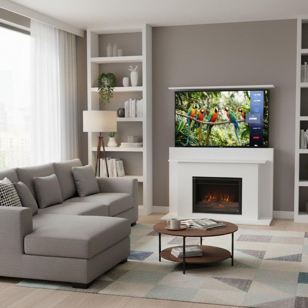 TV Lift Meubel Tilburg - met sfeerhaard - v.a. € 1950,-, Ophalen of Verzenden, 25 tot 50 cm, Minder dan 100 cm