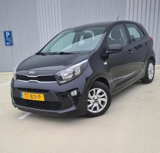 KIA PICANTO 1.0 CVVT 67pk 5-zits 2018 Zwart, Auto's, Voorwielaandrijving, Euro 5, Stof, Zwart