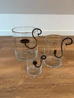 Set van 3 windlichten, Ophalen, Zo goed als nieuw, Overige materialen, 25 tot 50 cm