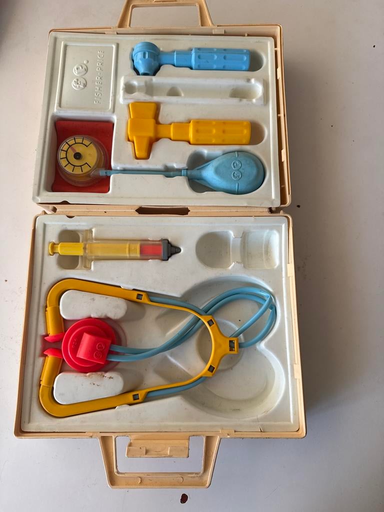Vintage Fisher-Price Dokterskoffer Speelset uit 1970, Ophalen of Verzenden, Gebruikt, Speelset