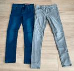 2 Hema spijkerbroeken - Grijs & Blauw - Maat 158 Skinny Fit, Ophalen of Verzenden, Gebruikt, Jongen, Broek