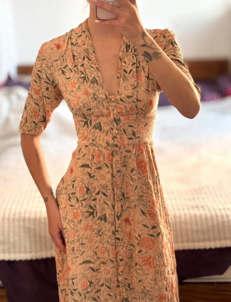 Jurk zomer Ba&sh S, Kleding | Dames, Overige kleuren, Ophalen of Verzenden, Knielengte, Maat 36 (S)