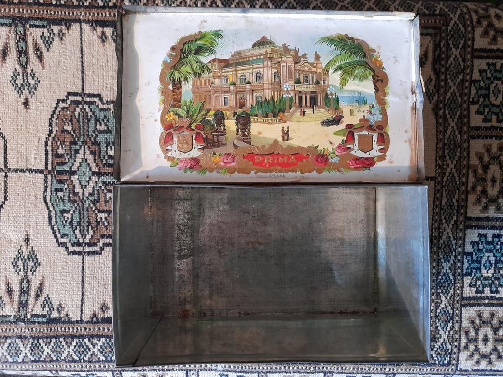 Antiek sigarenblik, Verzamelen, Blikken, Ophalen of Verzenden