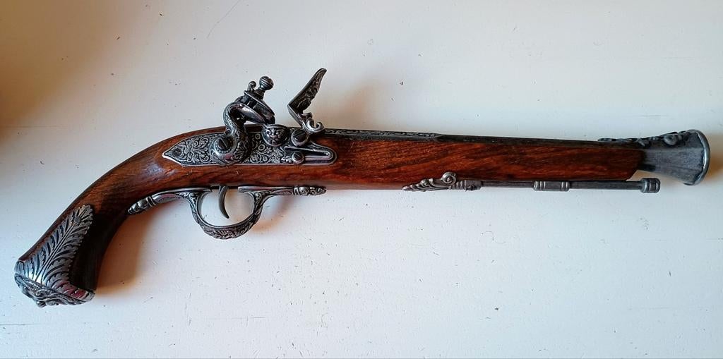 Decoratieve Vuursteenpistool Replica - Historische Look, Ophalen of Verzenden, Gebruikt