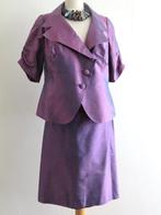 ZUIVER ZIJDE Jasje en rok in gloedvol paars mt 42/44, Kostuum of Pak, Paars, Maat 42/44 (L), Ophalen of Verzenden