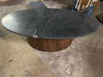 Ovale salontafel zwart echt marmer 120x70, Ophalen, Overige materialen, 100 tot 150 cm, Nieuw
