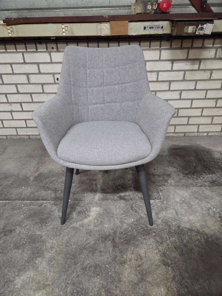 Grijze stoffen stoelen met metalen poten (20 stuks), Ophalen, Nieuw, Vijf, Zes of meer stoelen, Modern