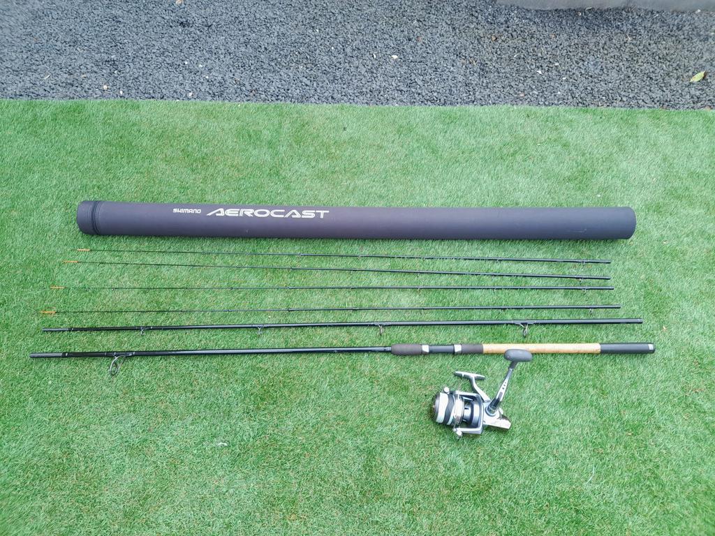 Shimano aerocast met daiwa emcast, Watersport en Boten, Ophalen, Zo goed als nieuw, Complete set
