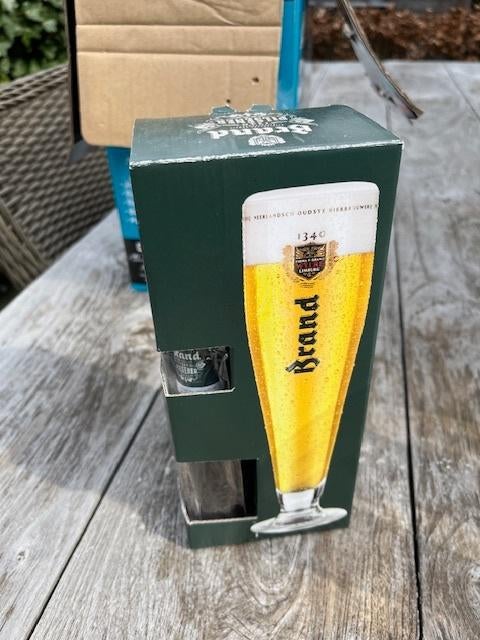 Uitgebreide Brand Bier Set: Glazen, Luciferhouder & Meer, Verzamelen, Ophalen of Verzenden, Gebruikt, Glas of Glazen, Brand