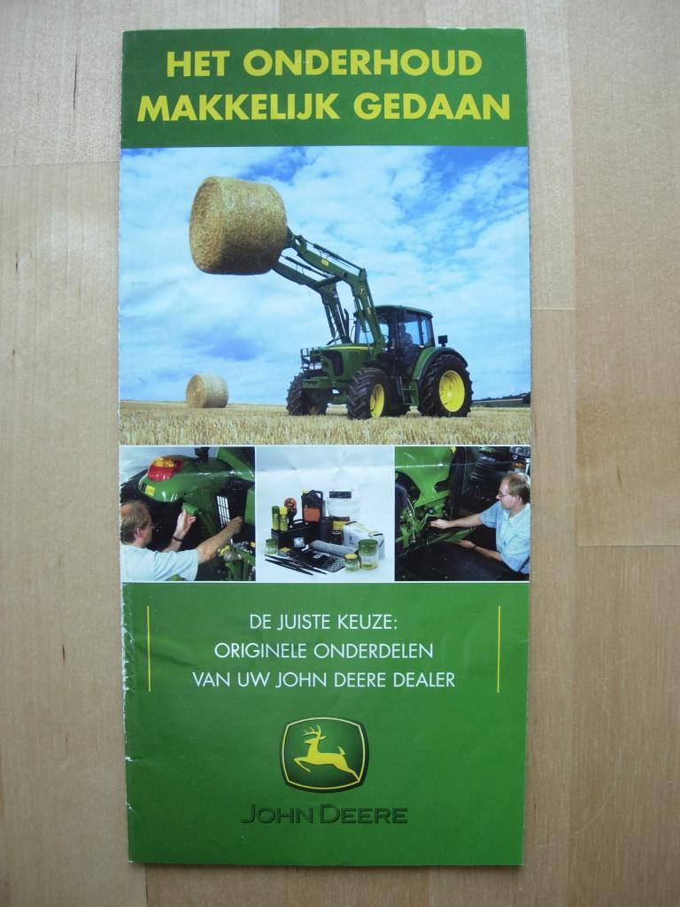 John Deere Tractor Brochure 2004 Onderhoud  & Onderdelen, Boeken, Folder, Verzenden, Zo goed als nieuw, John Deere