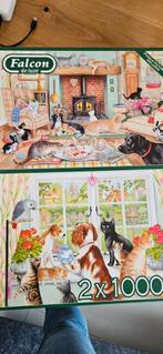 Falcon de Luxe 2x1000 stukjes puzzel - Huisdieren, Ophalen, 500 t/m 1500 stukjes, Gebruikt, Legpuzzel