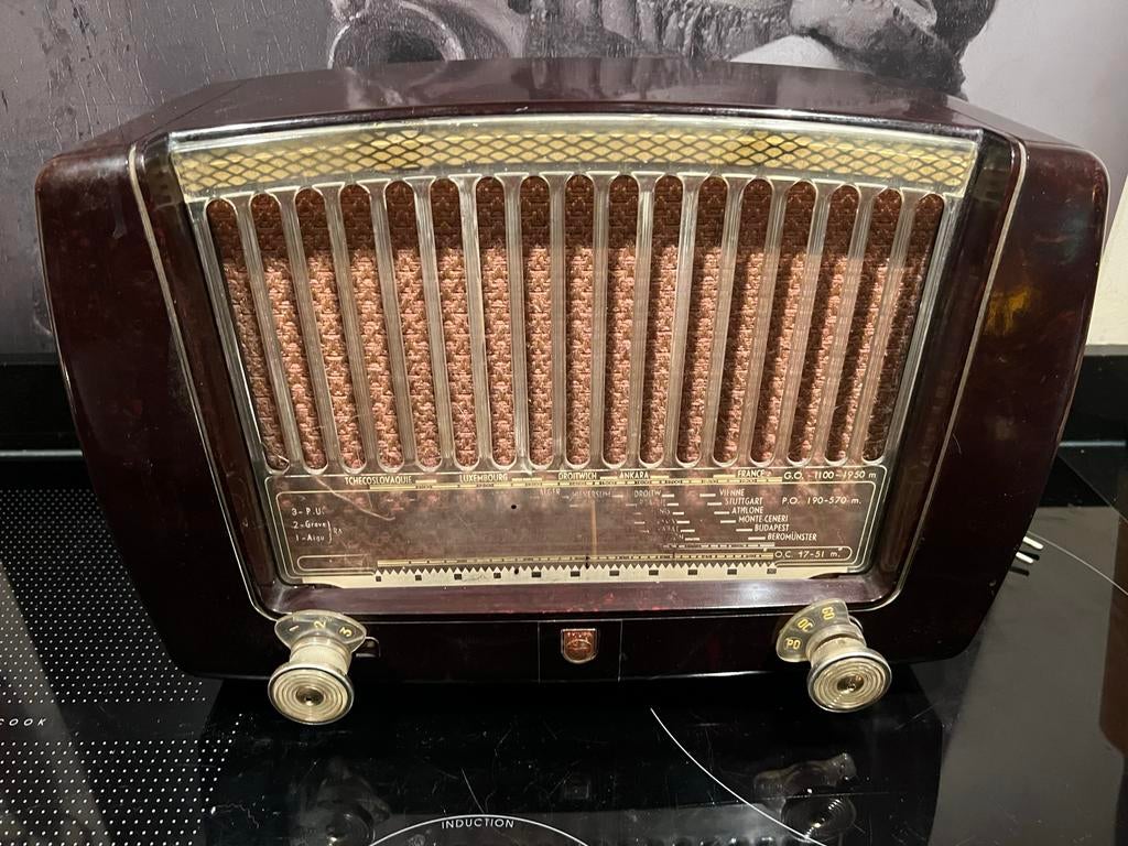 Philips radio Jaren 50 type BF 311 A - Vintage buizenradio, Audio, Tv en Foto, Radio's, Ophalen, Gebruikt, Radio