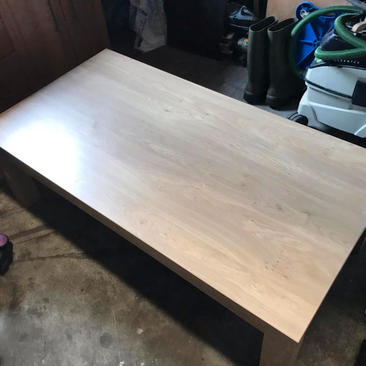 Strakke houten salontafel - Modern design, Huis en Inrichting, Tafels | Salontafels, Gebruikt, Minder dan 50 cm, 50 tot 100 cm