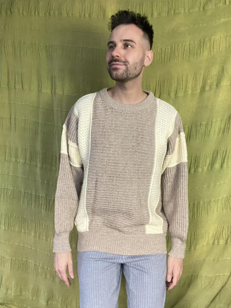 Vintage trui / sweater / beige / crème / medium / large, Hgv, Maat 48/50 (M), Beige, Vintage