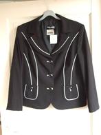 Gerry Weber nieuwe zwarte colbert met witte belijning 44, Kleding | Dames, Zwart, Maat 42/44 (L), Nieuw, Ophalen of Verzenden