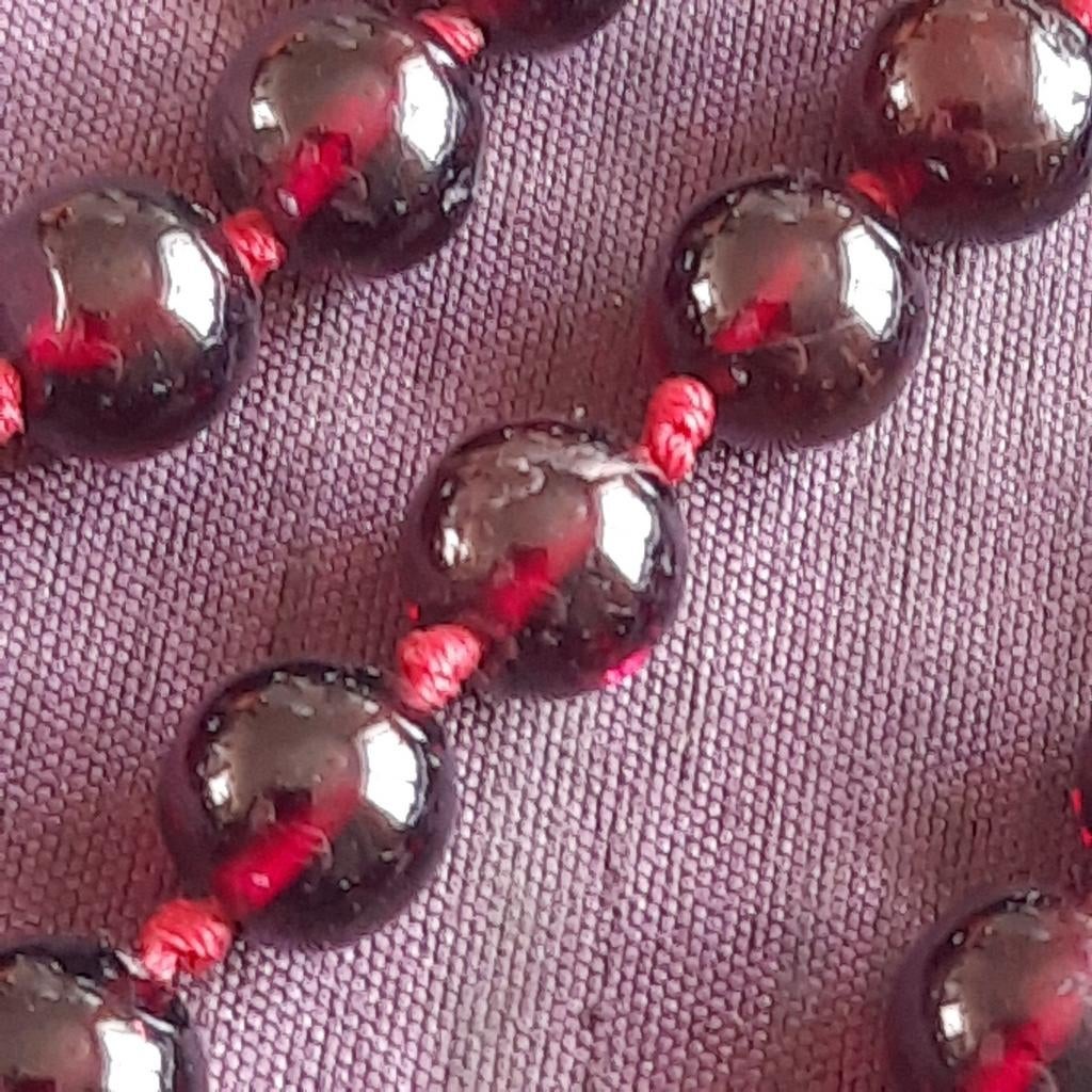 Halsketting Granaat Kleurig Glas, Sieraden, Tassen en Uiterlijk, Kettingen, Verzenden, Zo goed als nieuw, Rood, Overige materialen